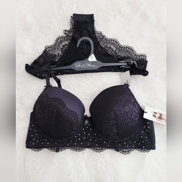💋MARILYN MONROE PUSH UP BRA & HIPSTER SET SIZE 36C/L - Picture 1 of 9